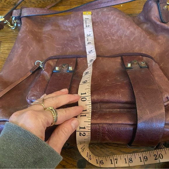 She+lo boho Burgundy Leather Shoulder crossbody Bag - Picture 12 of 15